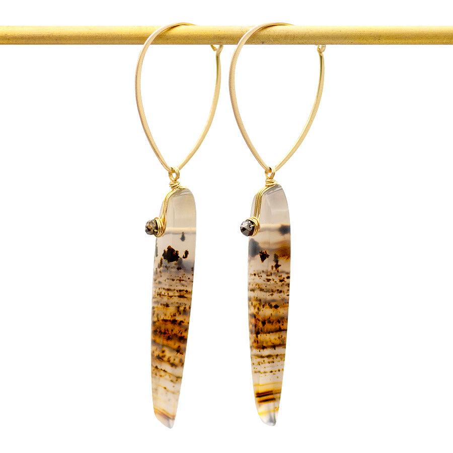 Montana Agate Hoop Drops