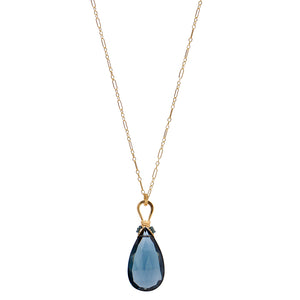 Long London Blue Quartz Necklace