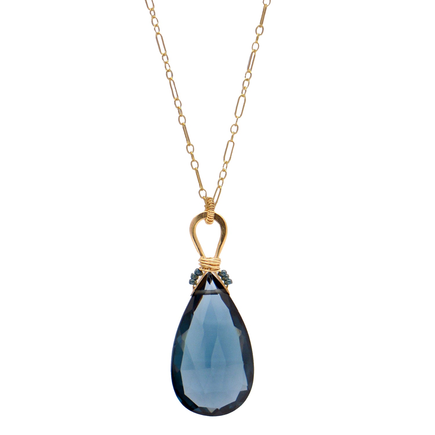 Long London Blue Quartz Necklace
