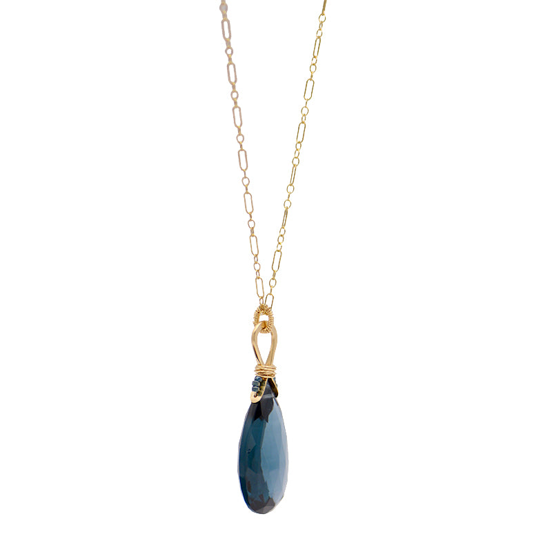 Long London Blue Quartz Necklace