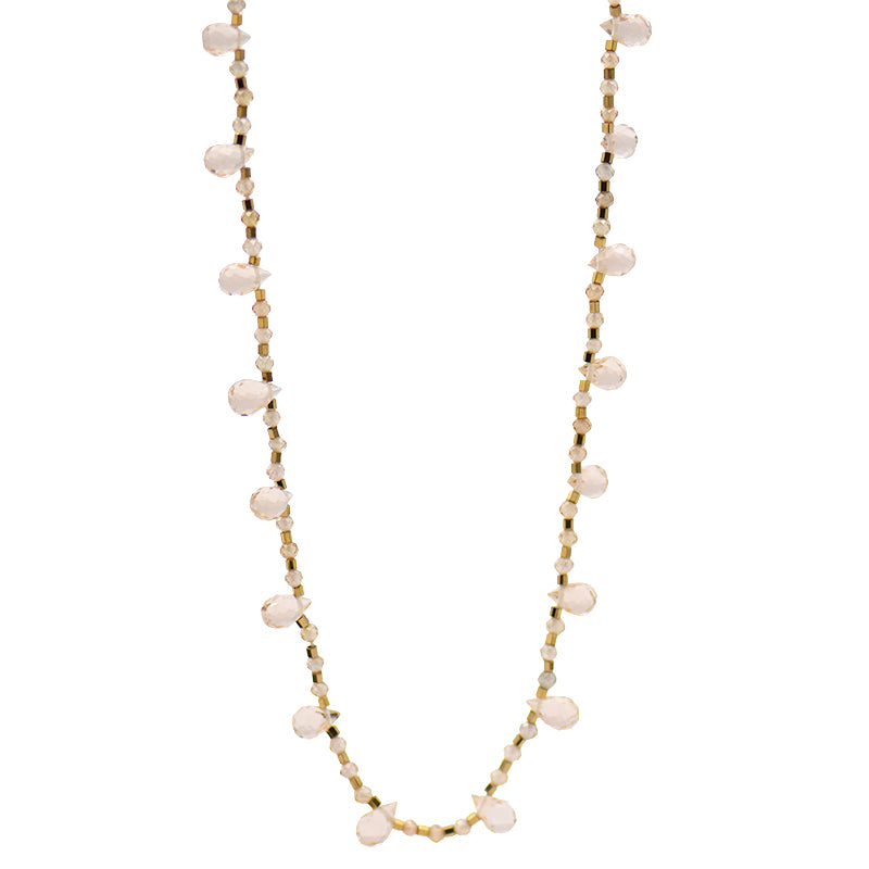 Peach Quartz & Champagne Zircon Necklace