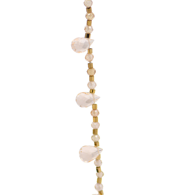 Peach Quartz & Champagne Zircon Necklace