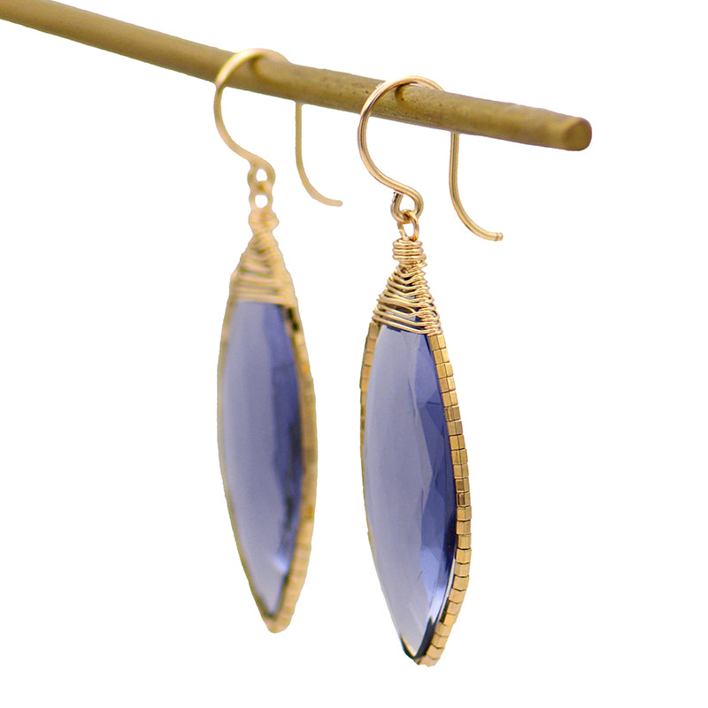Iolite Quartz Earrings