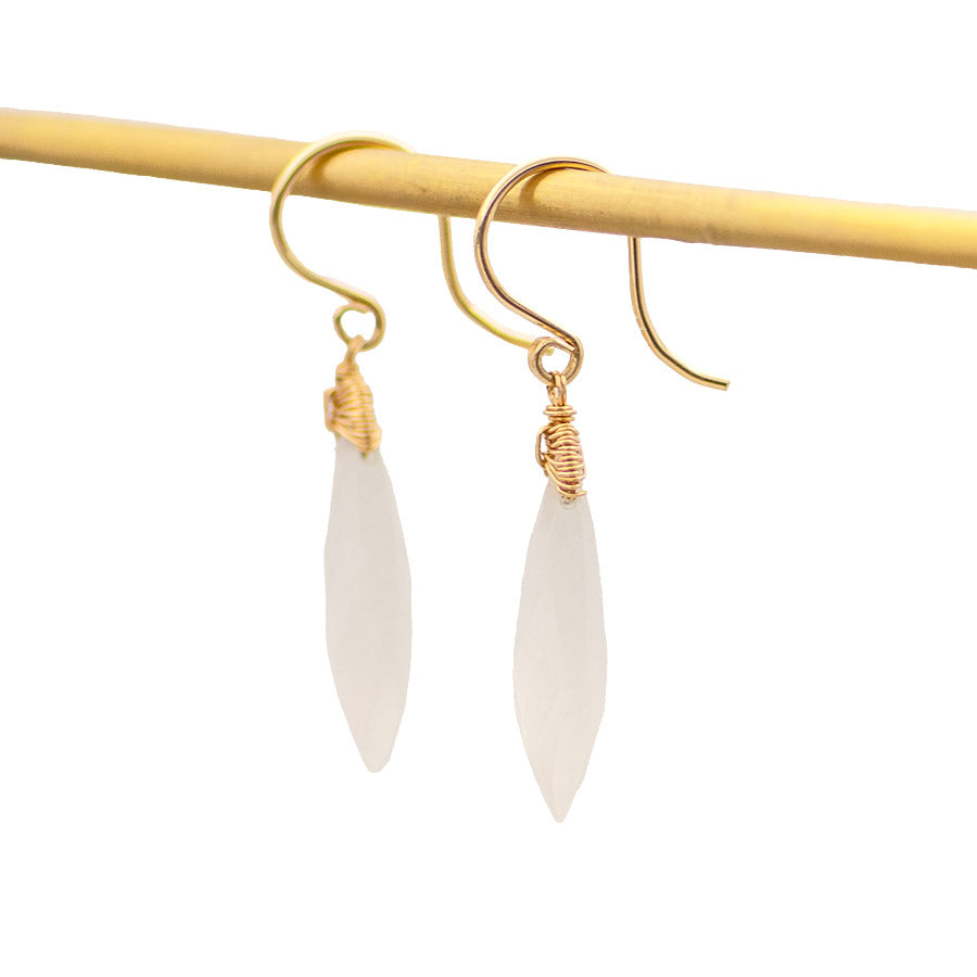 Faceted Moonstone Drop Earrings