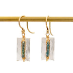 Teal Diamond & Quartz Drop Earrings