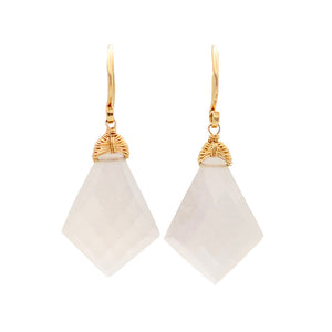 Faceted Moonstone Drop Earrings