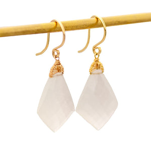 Faceted Moonstone Drop Earrings