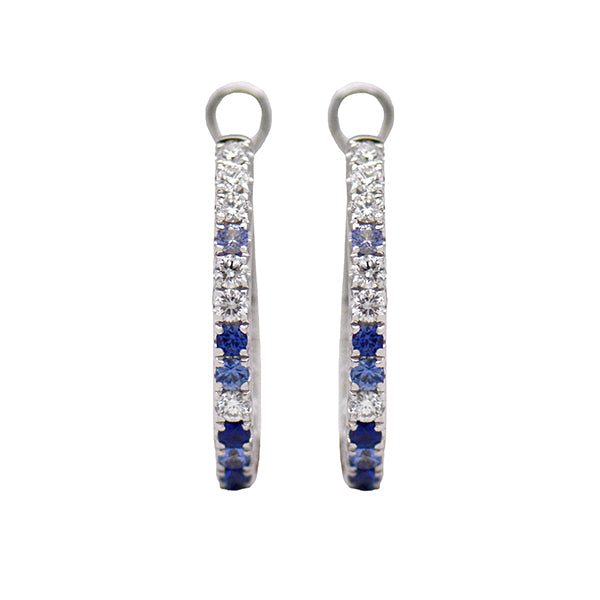 Ombré Diamond & Sapphire Hoops