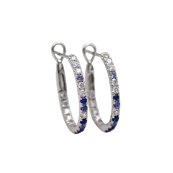 Ombré Diamond & Sapphire Hoops