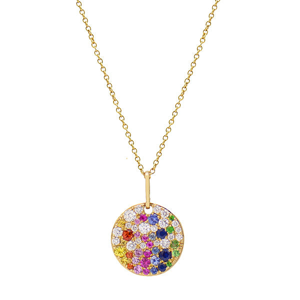 Rainbow Sapphire Pendant Necklace