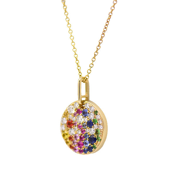 Rainbow Sapphire Pendant Necklace
