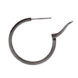 Blackened Diamond Hoop Earrings