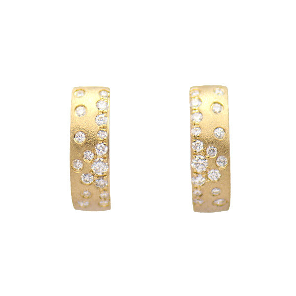 Confetti Diamond Huggie Hoop Earrings