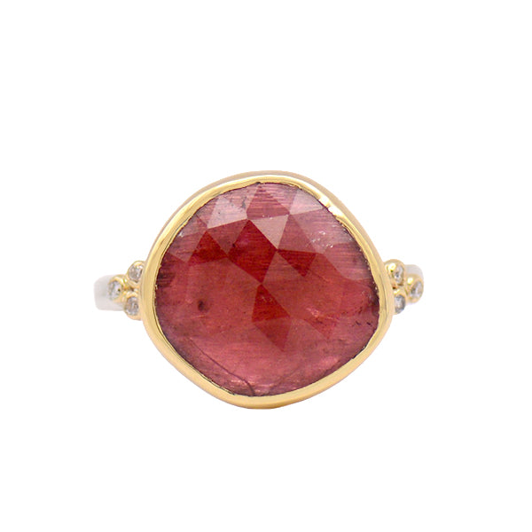 Pink Tourmaline & Diamond Ring