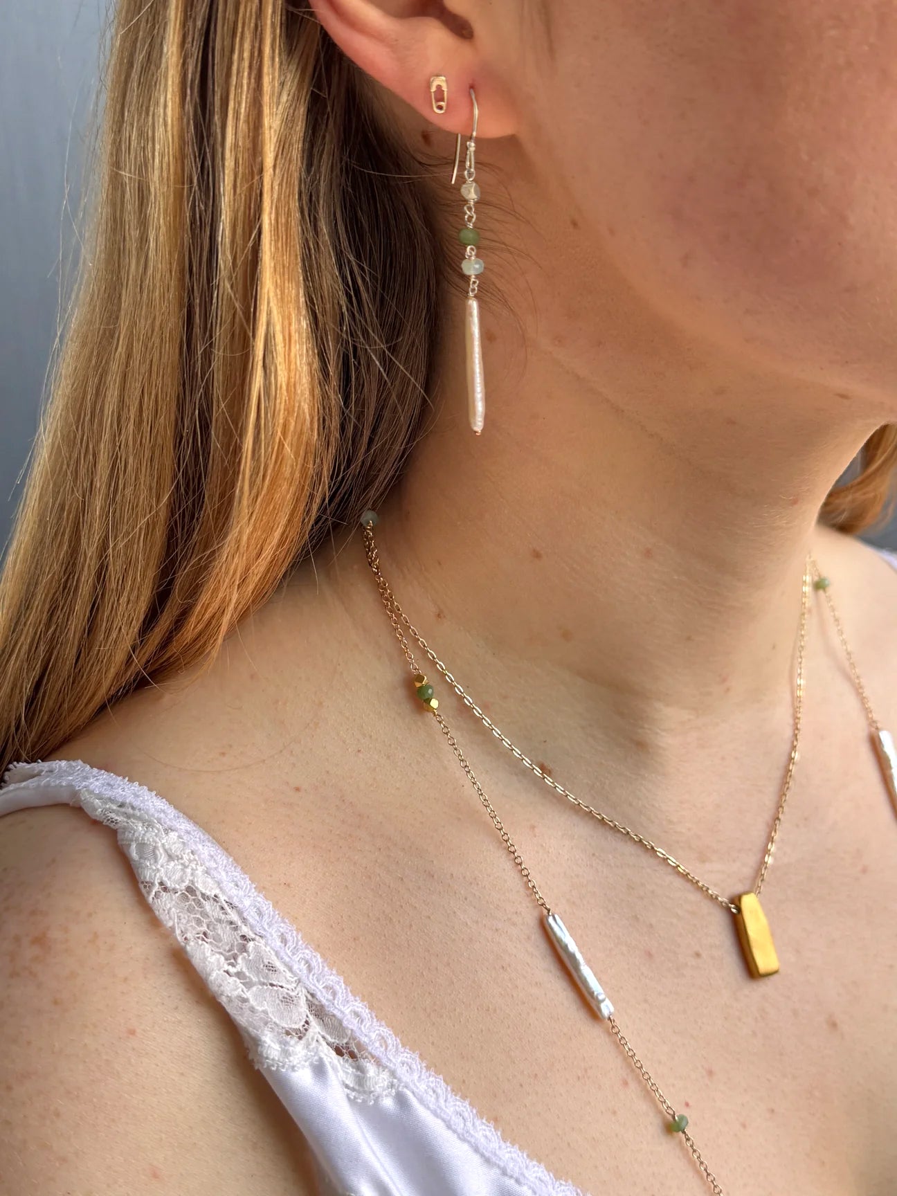 Tourmaline & Pearl Drop Earrings