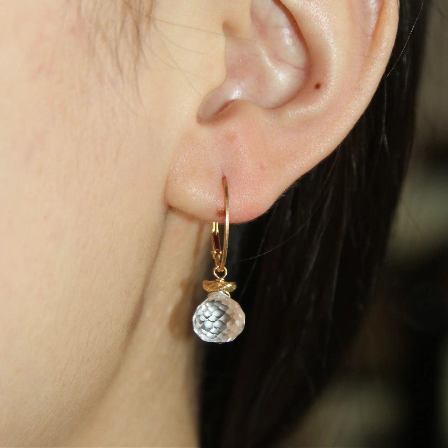 "Sunday Morning" White Topaz Drop Earrings