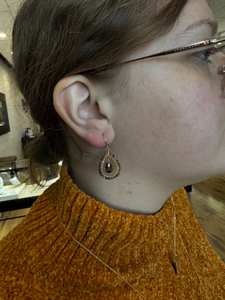 Smokey Zircon Drop Earrings