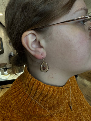 Smokey Zircon Drop Earrings