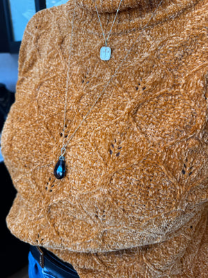 Long London Blue Quartz Necklace