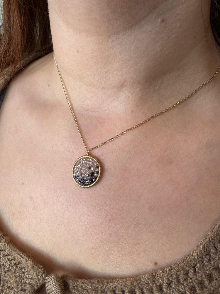 Black & White Crystal Pendant