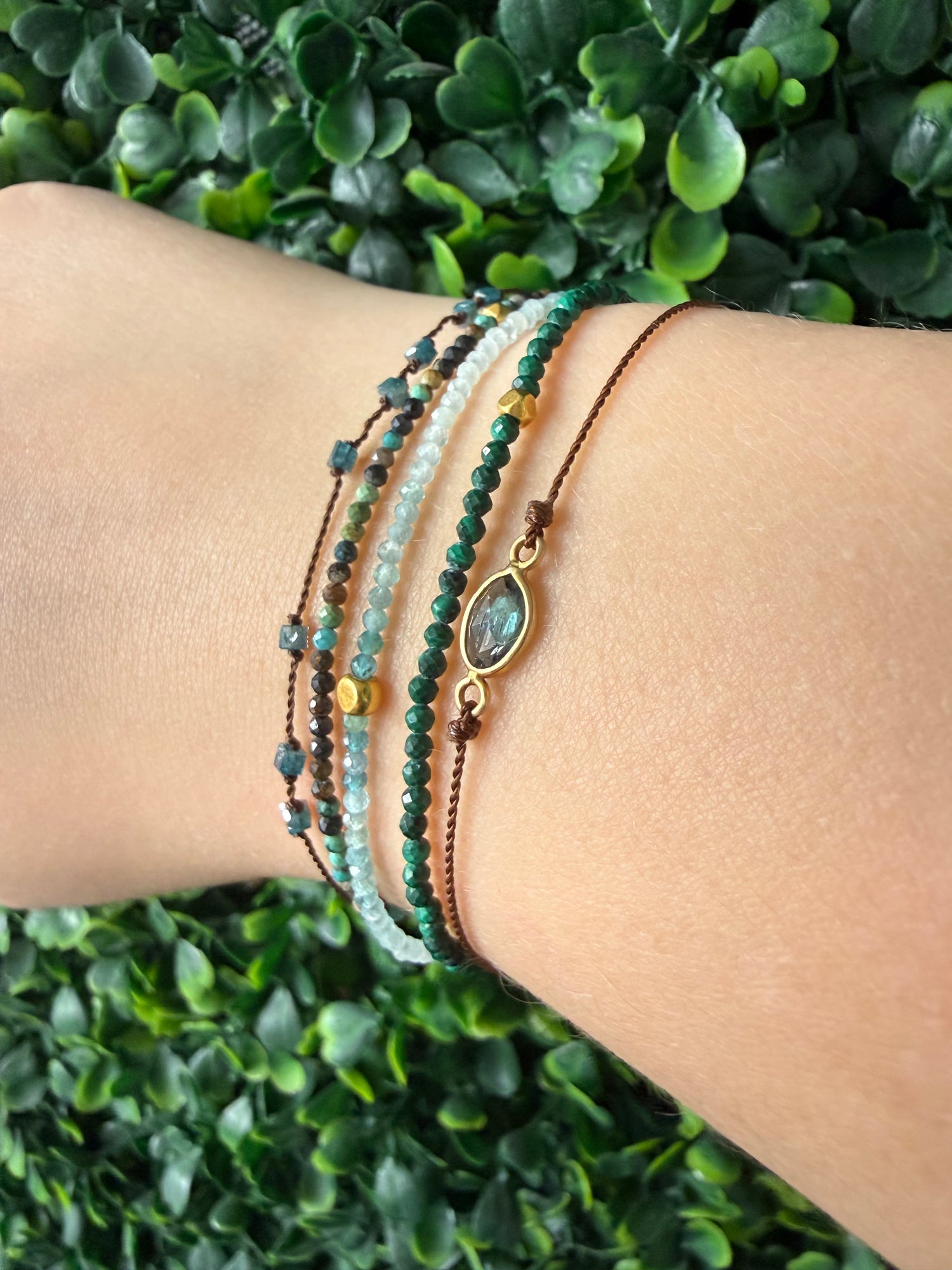Chrysocolla & Gold Bracelet