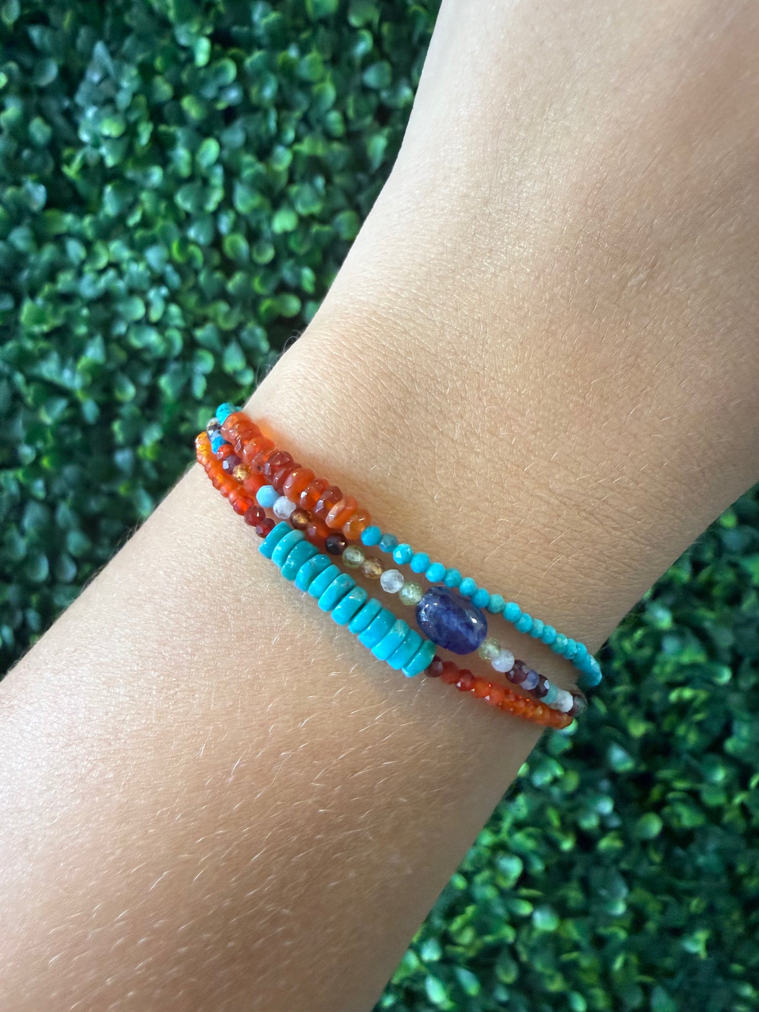 Turquoise & Fire Opal Bracelet