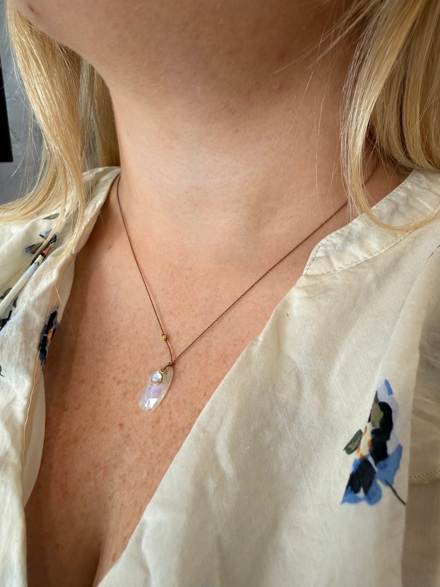 Double Moonstone Necklace