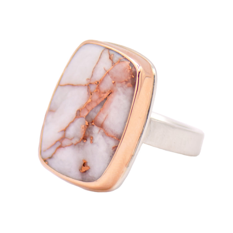 Copper in Quartz Rose Gold Ring