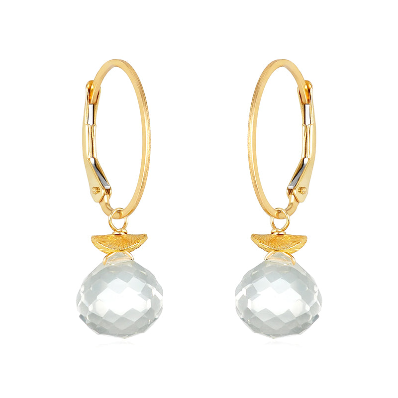 "Sunday Morning" White Topaz Drop Earrings