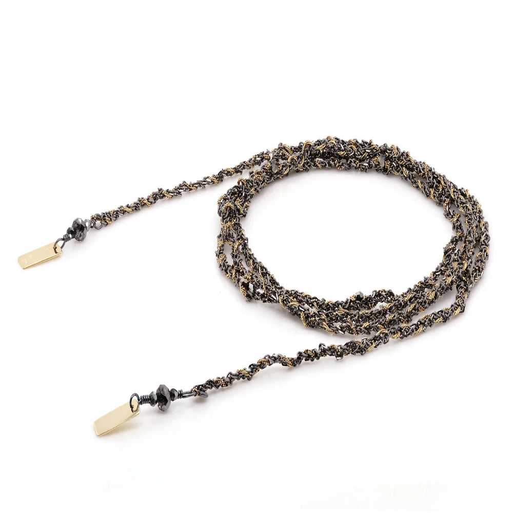 "N° 182" NECKLACE RUTHENIUM LUREX GOLD
