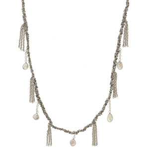 "607" Diamond Bezel Fringe Necklace