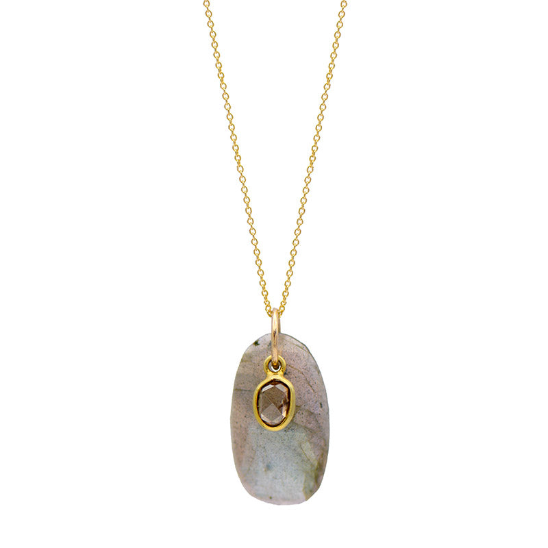 Labradorite & Diamond Necklace