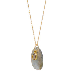 Labradorite & Diamond Necklace
