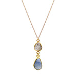 Sapphire & Diamond Double Pendant Necklace