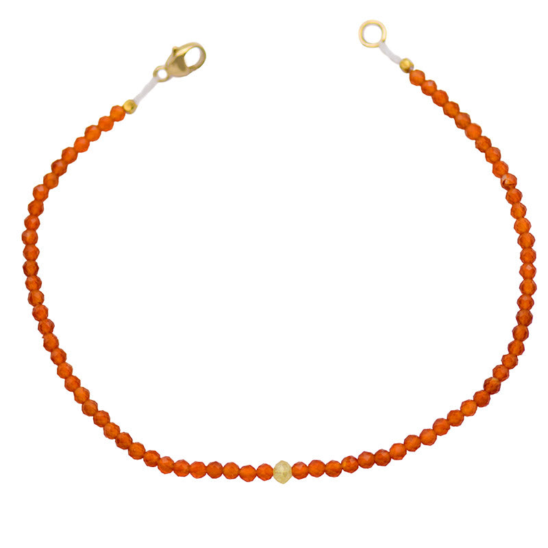 Carnelian & Diamond Bracelet