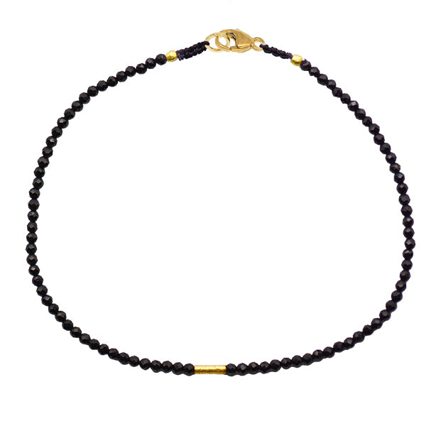 Black Spinel & Gold Bracelet