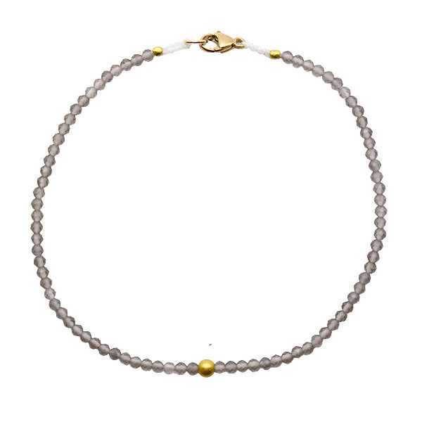 Gray Moonstone & Gold Bracelet