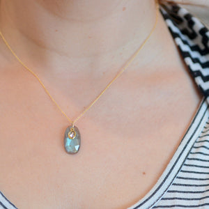 Labradorite & Diamond Necklace