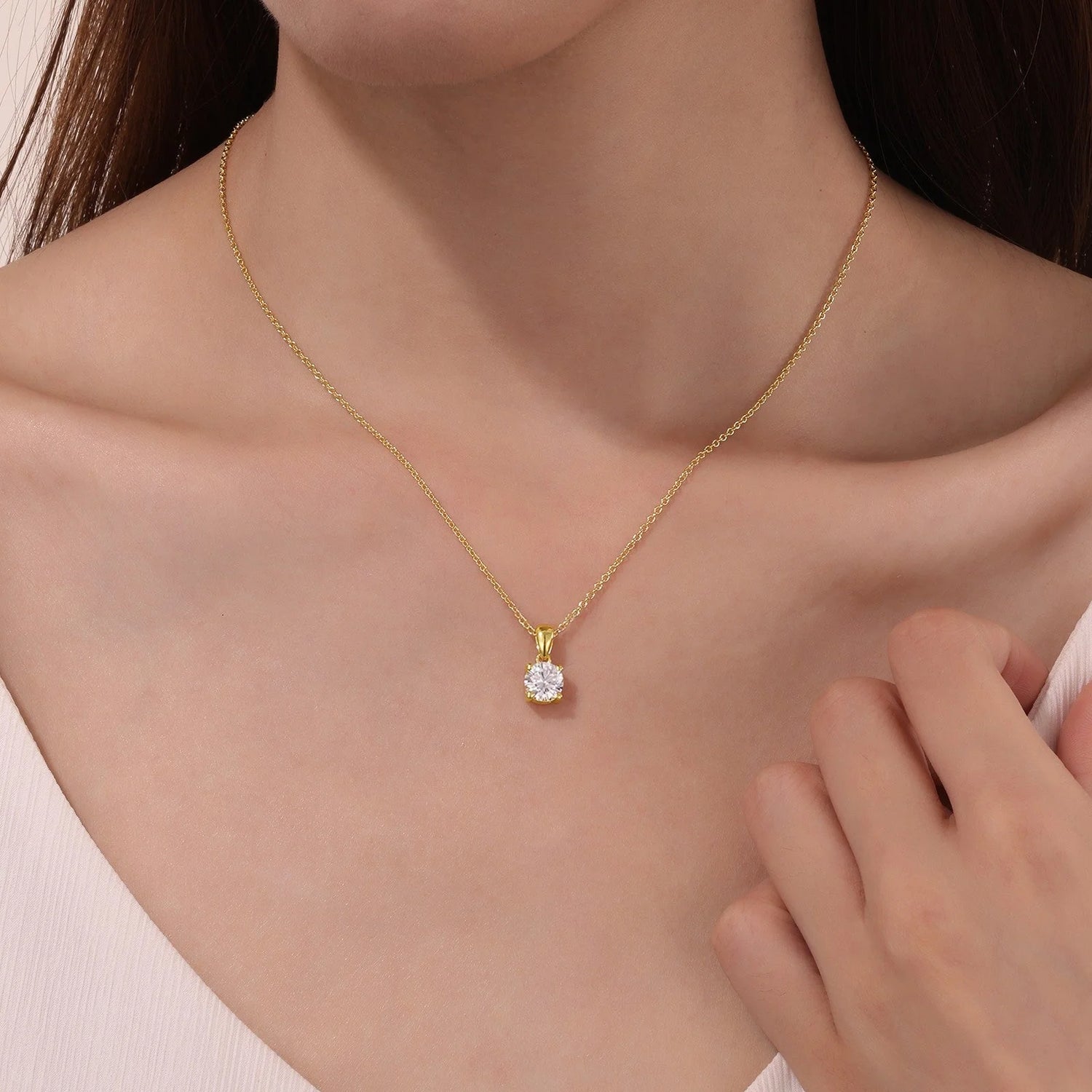 1.5CT Solitaire Drop Necklace