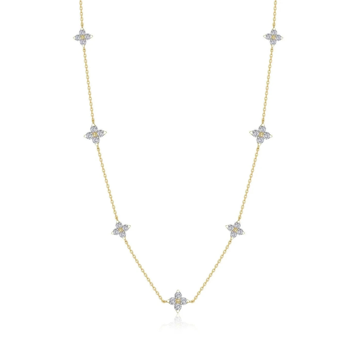 "Trillium" Flower Station Necklace