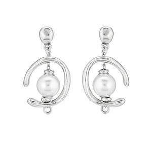 "In Orbit" Pearl Drop Earrings