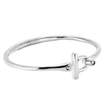 Open Buckle White Topaz Bangle