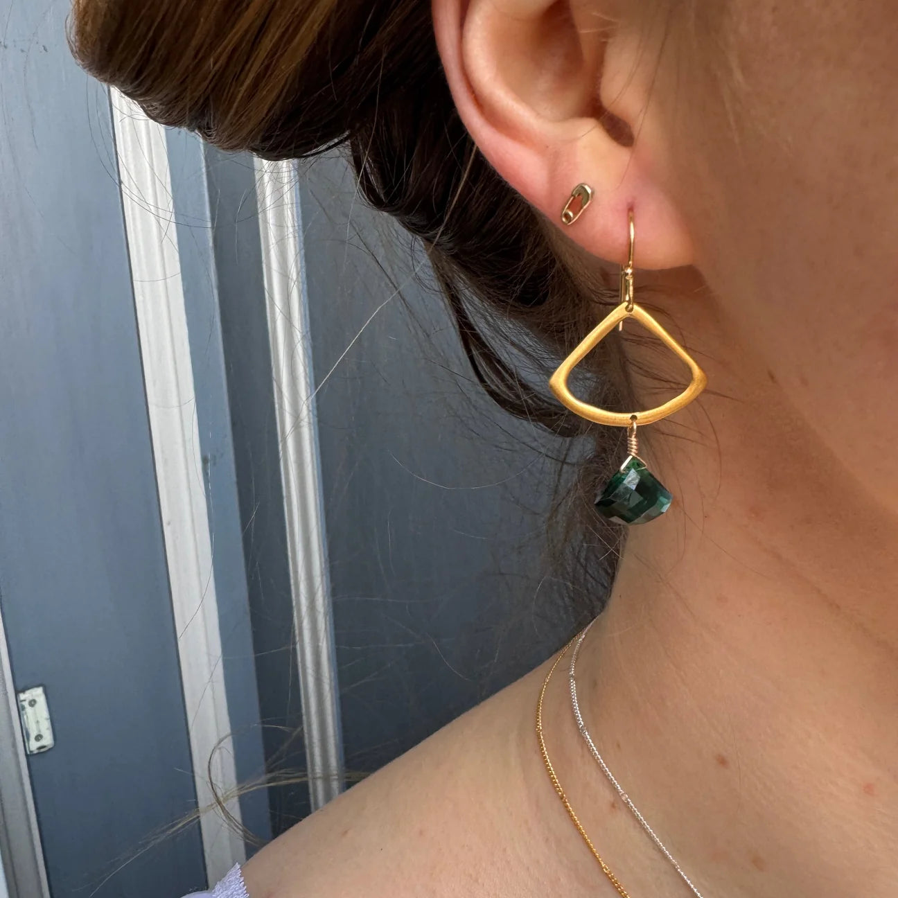 Open Fan W. Indicolite Earrings
