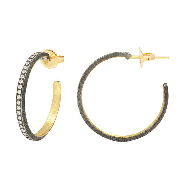 "Adam" Mixed-Metal Diamond Hoops