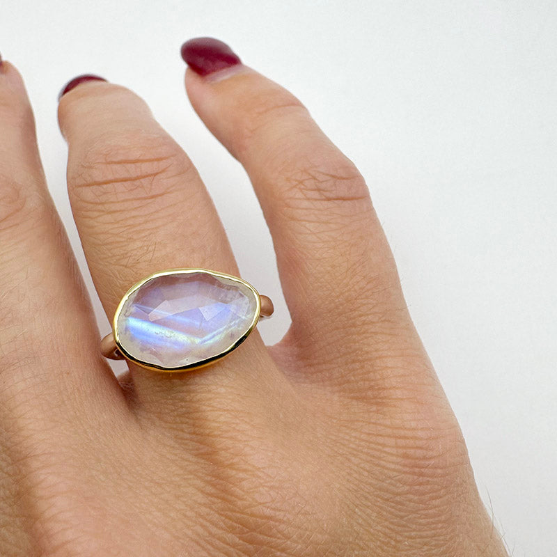 Rainbow Moonstone Ring