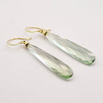 Faceted Mint Green Quartz Earrings