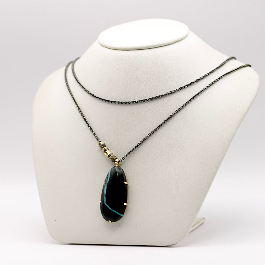 Black Water Turquoise Convertible Necklace