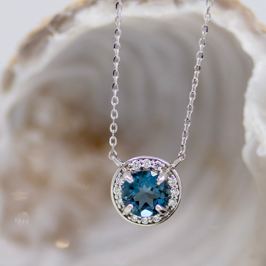 London Blue Topaz Diamond Necklace
