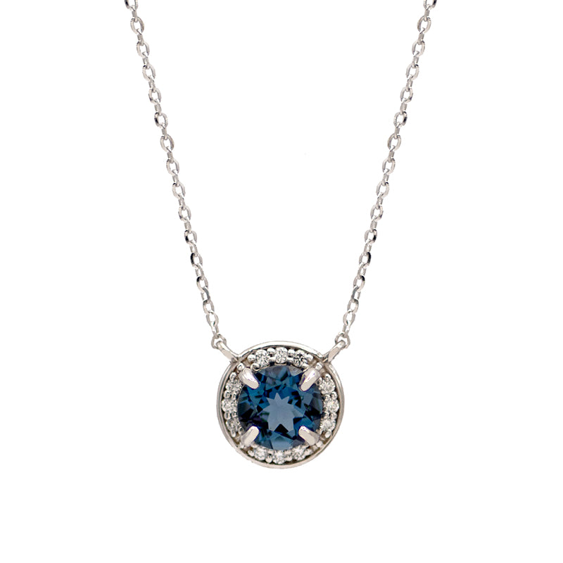 London Blue Topaz Diamond Necklace