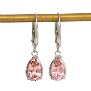 Pink Tourmaline Drop Earrings